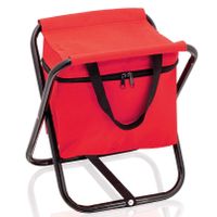 Opvouwbare stoel met koeltas rood 26 x 34 x 32 cm   - - thumbnail
