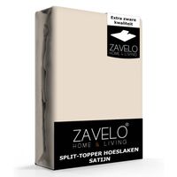 Zavelo Splittopper Hoeslaken Satijn Zand-Lits-jumeaux (160x200 cm) - thumbnail