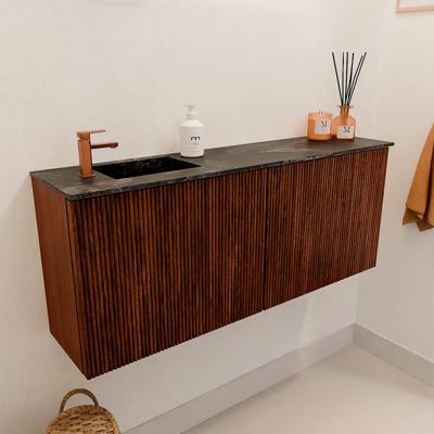 Toiletmeubel Mondiaz Joya Dlux | 100 cm | Meubelkleur Ruby | Faye wastafel Lava Wasbak Links | 1 kraangat