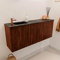 Toiletmeubel Mondiaz Joya Dlux | 100 cm | Meubelkleur Ruby | Faye wastafel Lava Wasbak Links | 1 kraangat