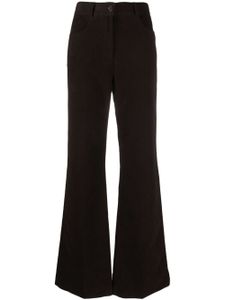 TOTEME pantalon évasé en velours à taille haute - Marron