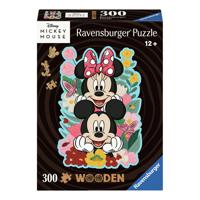 Ravensburger houten legpuzzel mickey mouse & minnie mouse, 300st.