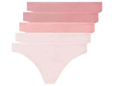 esmara 5 dames strings (Donkerroze/roze, S (36/38))