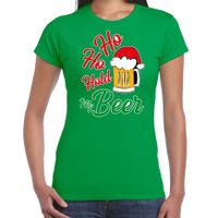 Ho ho hold my beer fout Kerstshirt / outfit groen voor dames - thumbnail