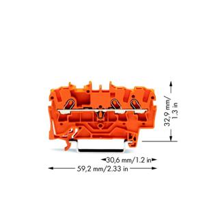 WAGO 2001-1302 Doorgangsklem 4.20 mm Spanveer Oranje 100 stuk(s)