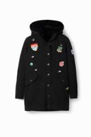 Parka met verwijderbaar pluchen gilet - BLACK - L - thumbnail