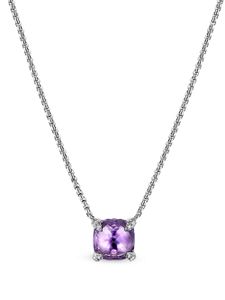 David Yurman collier Petite Châtelaine en argent sterling serti d'améthyste et de diamants - Violet