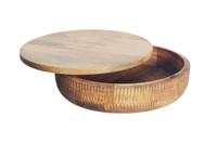 Schaal PURE NATURE met deksel 40cm mango hout - 44472
