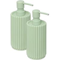 5five Zeeppompje/zeepdispenser - 2x - Roman - mintgroen - 350 ml