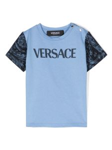 Versace Kids chemise à imprimé Baroccoflage - Bleu