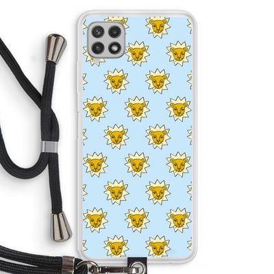 Leeuwenkoppen: Samsung Galaxy A22 4G Transparant Hoesje met koord