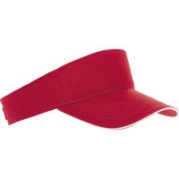 Zonneklep Sunvisor petje - rood - katoen - klittenbandsluiting - voor volwassenen