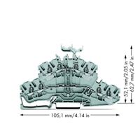 WAGO 2002-2431 Doorgangsklem 2-etages 5.20 mm Spanveer Toewijzing: L, L Grijs 50 stuk(s)