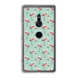 Flamingoprint groen: Sony Xperia XZ2 Transparant Hoesje