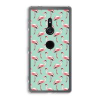 Flamingoprint groen: Sony Xperia XZ2 Transparant Hoesje