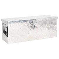 VidaXL Opbergbox 60x23,5x23 cm aluminium zilverkleurig