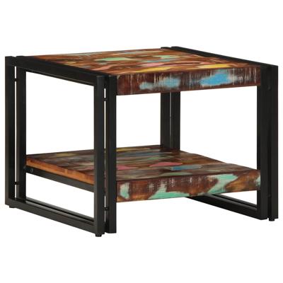 Salontafel 50x50x38 cm massief gerecycled hout meerkleurig