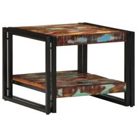Salontafel 50x50x38 cm massief gerecycled hout meerkleurig