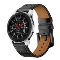 Voor het toepassen van Samsung Galaxy Watch Active 22mm lederen oogje sport strap (zwart)