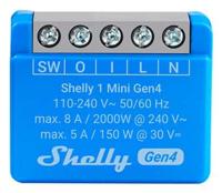 SHELLY 1 Mini Gen4 Slimme schakelaar Blauw 2 stuk(s)