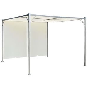 VidaXL Pergola met verstelbaar dak 3x3 m staal crèmewit