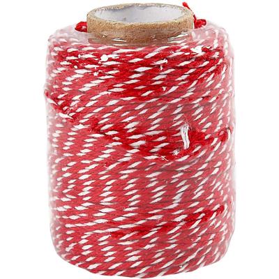 Creativ Company Katoenkoord rood/wit, 50m