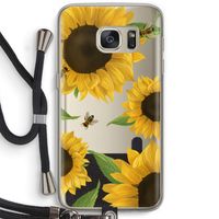 Sunflower and bees: Samsung Galaxy S7 Transparant Hoesje met koord