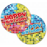 12x Happy Birthday party bordjes 18 cm