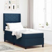 Boxspring bed met matras met hoofdeinde Blauw 90 x 190 cm Stof