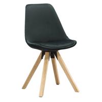 Leen Bakker - Eetkamerstoel Senja - Velvet - Naturel Hout - Hout/Velvet - Groen Leen Bakker - Eetkamerstoel Senja - Velvet - Naturel Hout - Hout/Velvet - Groen