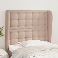Hoofdbord met randen 83x23x118/128 cm kunstleer cappuccinokleur