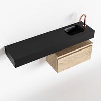 Toiletmeubel Mondiaz Andor | 120 cm | Meubelkleur Washed oak | Lex vrijhangend wastafel Urban Rechts | 1 kraangat Toiletmeubel Mondiaz Andor | 120 cm | Meubelkleur Washed oak | Lex vrijhangend wastafel Urban Rechts | 1 kraangat