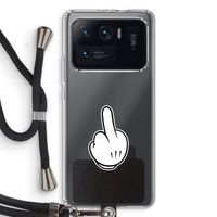 Middle finger white: Xiaomi Mi 11 Ultra Transparant Hoesje met koord