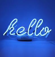 Glas Neon Licht - &apos;hello&apos; Wandbord