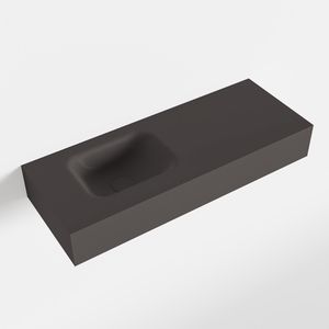 MONDIAZ LEX Dark_grey vrijhangende solid surface wastafel 80cm. Positie wasbak links