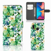 Samsung Galaxy A30 Hoesje Orchidee Groen - thumbnail
