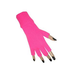 Vingerloze handschoenen fluor roze   -
