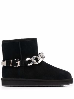 Philipp Plein bottines à détail de chaîne - Noir