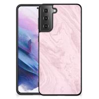 Samsung Galaxy S21 Plus Marmeren Print Telefoonhoesje Marble Pink - Origineel Cadeau Vriendin