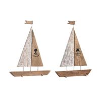 Decoratieve figuren DKD Home Decor 36,5 x 10 x 54 cm 37,5 x 10 x 48 cm Bruin (2 Stuks)