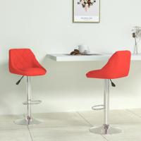 Barstoelen 2 st kunstleer rood