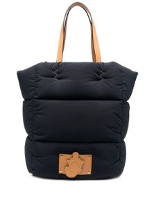 Moncler sac cabas matelassé à patch logo - Bleu
