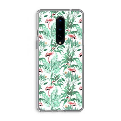 Flamingo bladeren: OnePlus 8 Transparant Hoesje