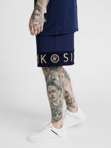 Sik Silk / shorts Eyelet Panel Relaxed Fit in blauw Sik Silk / shorts Eyelet Panel Relaxed Fit in blauw