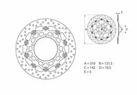 BREMBO Serie Oro remschijf, remschijven voor de moto, zwevend 78B40866