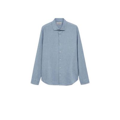 Mango Man regular fit overhemd lichtblauw