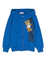 Moschino Kids hoodie zippé à motif Teddy Bear - Bleu