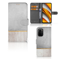 Poco F3 | Xiaomi Mi 11i Book Style Case Wood Concrete - thumbnail