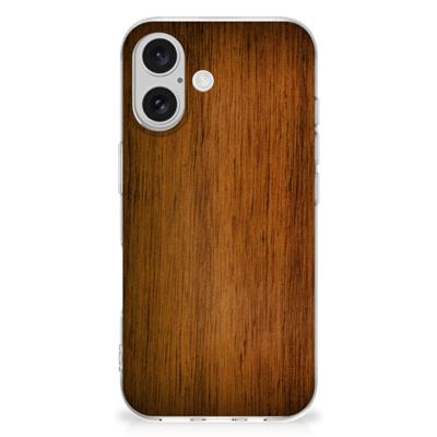 iPhone 16 plus | Bumper Hoesje | Donker Hout