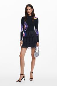 Mini-jurk met lelies ontworpen door M. Christian Lacroix - BLACK - S